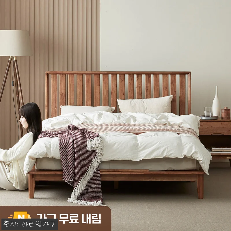 루버린 참죽나무 원목 평상형 침대프레 관련 이미지 1