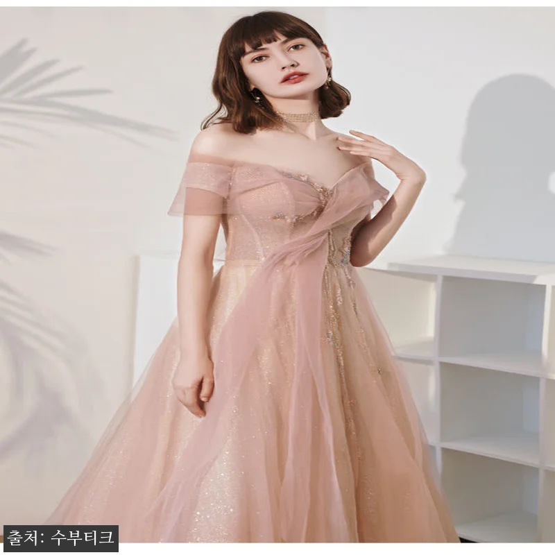 오프숄더 꼬임 이브닝드레스, 직접 입 관련 이미지 2