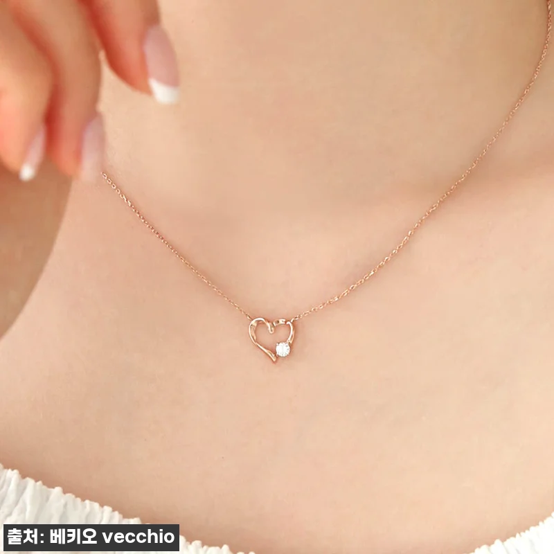 14k 러빙유 심플 하트 목걸이 사용 관련 이미지 2