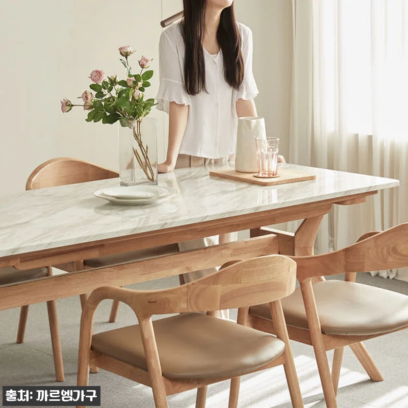모노 비앙코 대리석 원목 4인용 식탁 관련 이미지 3