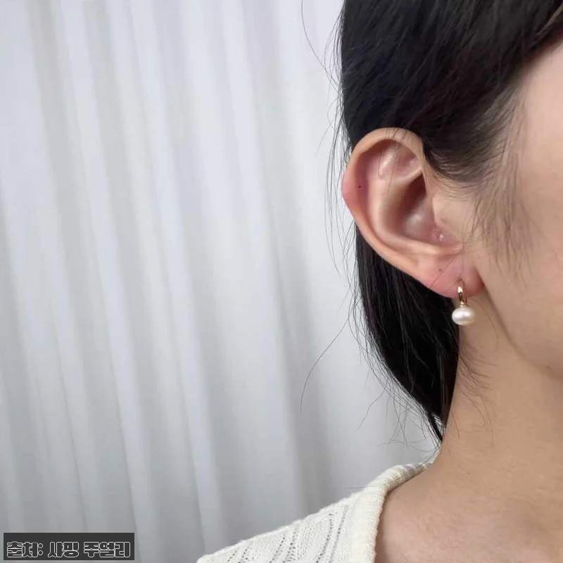 14K 아리아 담수 진주 귀걸이 7미 관련 이미지 1