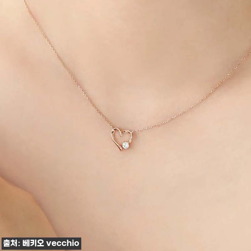 14k 러빙유 심플 하트 목걸이 사용 관련 이미지 4