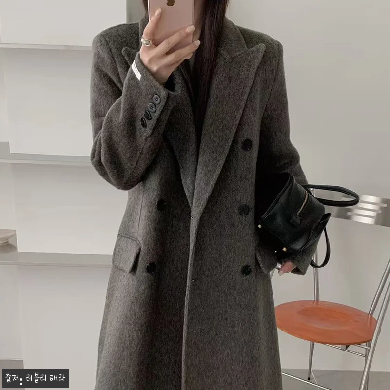 울100 여성 더블버튼 롱코트 아이보 관련 이미지 5