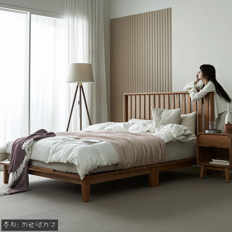 루버린 참죽나무 원목 평상형 침대프레 관련 이미지 7