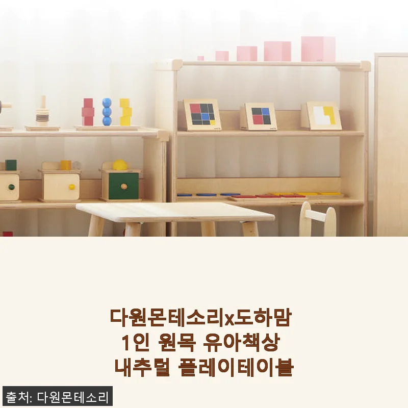 다원몬테소리x도하맘 1인 원목 유아책상 내추럴 플레이테이블 사용후기