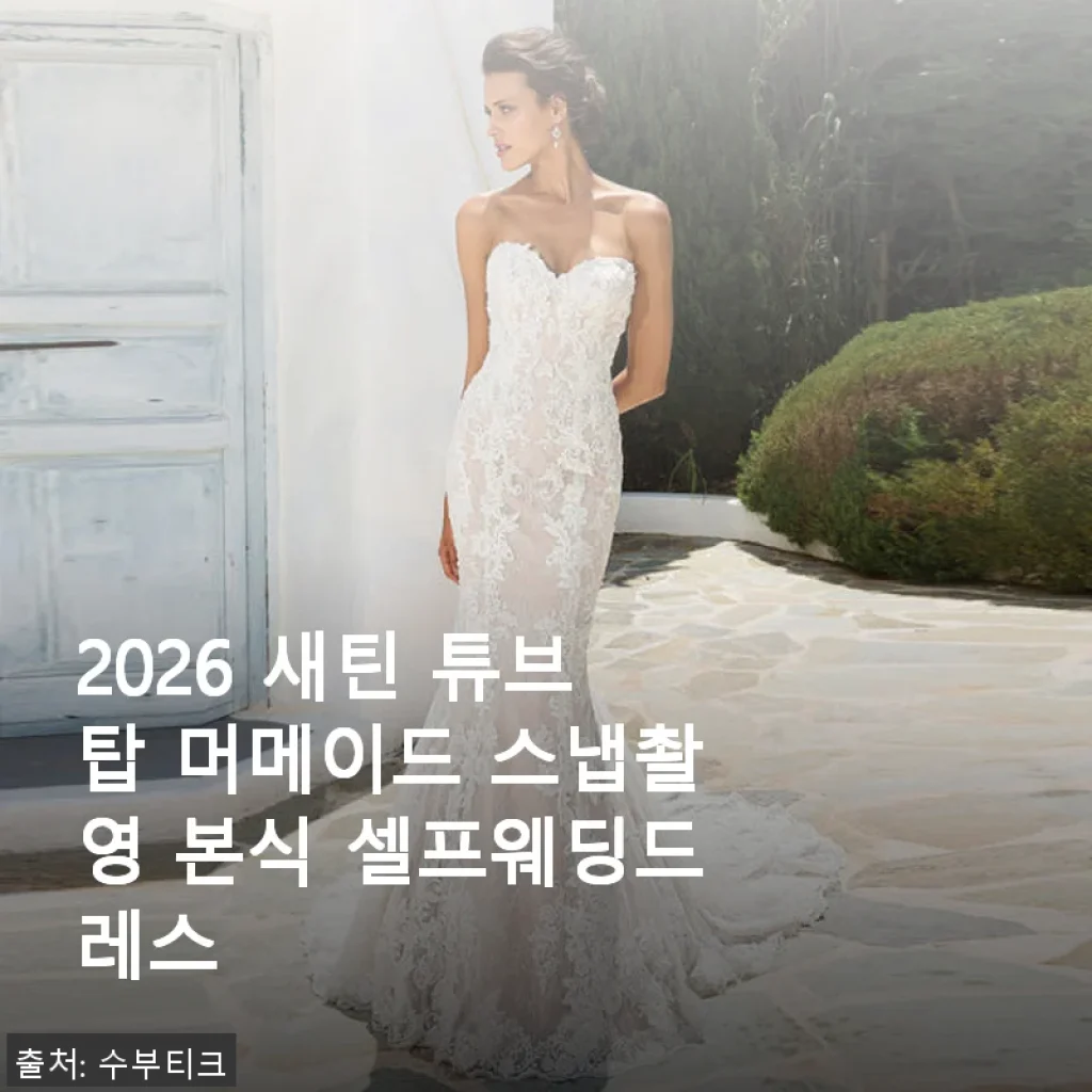 2026 새틴 튜브탑 머메이드 스냅촬영 본식 셀프웨딩드레스 사용후기