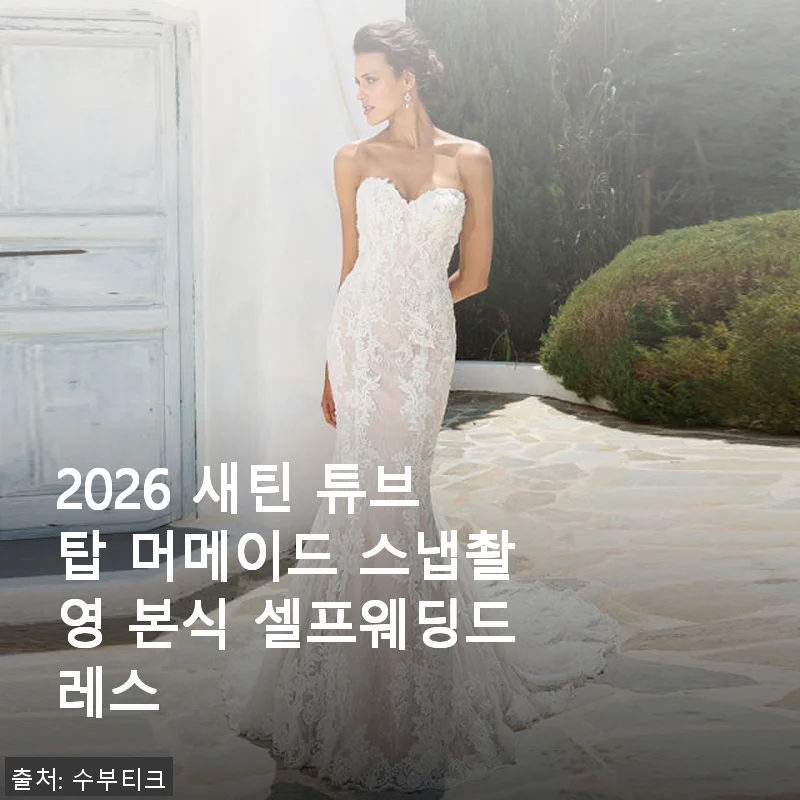 2026 새틴 튜브탑 머메이드 스냅촬영 본식 셀프웨딩드레스 사용후기