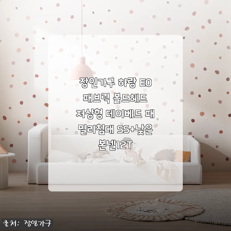 장인가구 하랑 E0 패브릭 볼드헤드 저상형 데이베드 SS+낮은본넬12T 사용후기