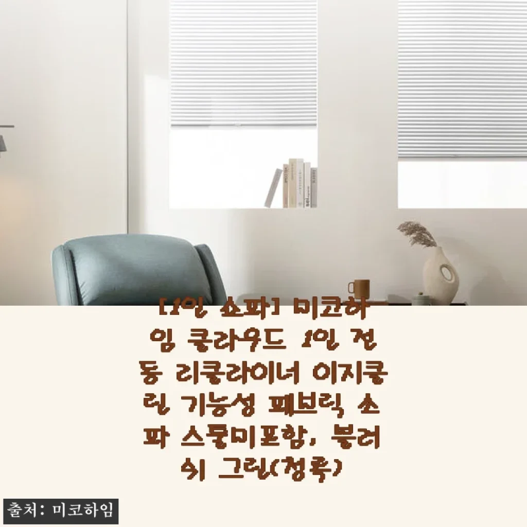 미코하임 클라우드 1인 전동 리클라이너 블러쉬 그린 사용후기
