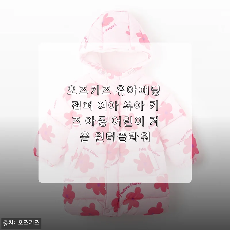 오즈키즈 유아패딩 점퍼 여아용, 직접 입혀보니 겨울철 필수 아이템