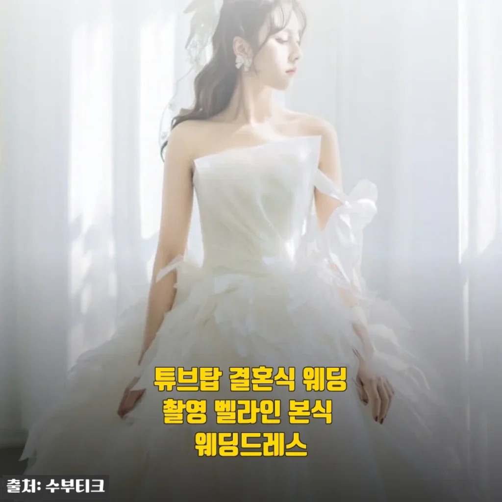 튜브탑 결혼식 웨딩촬영 벨라인 본식 웨딩드레스 사용후기