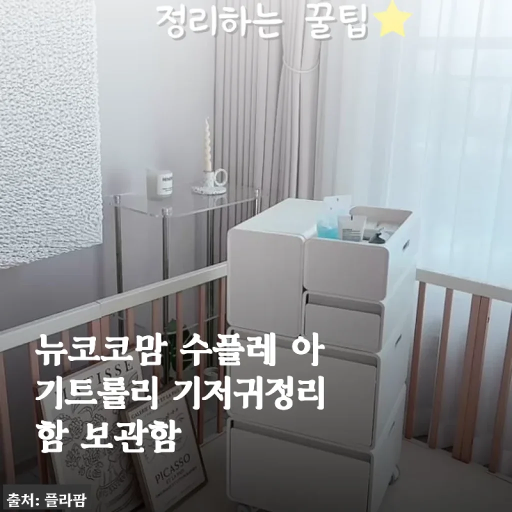 뉴코코맘 수플레 아기트롤리 기저귀정리함 사용후기