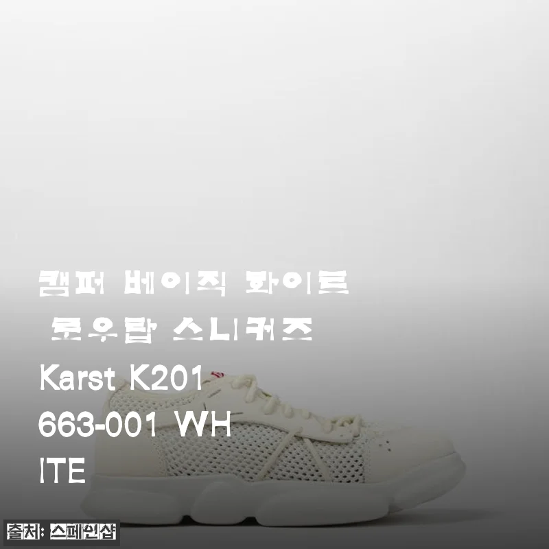 캠퍼 베이직 화이트 로우탑 스니커즈 Karst K201663-001 WHITE 사용후기