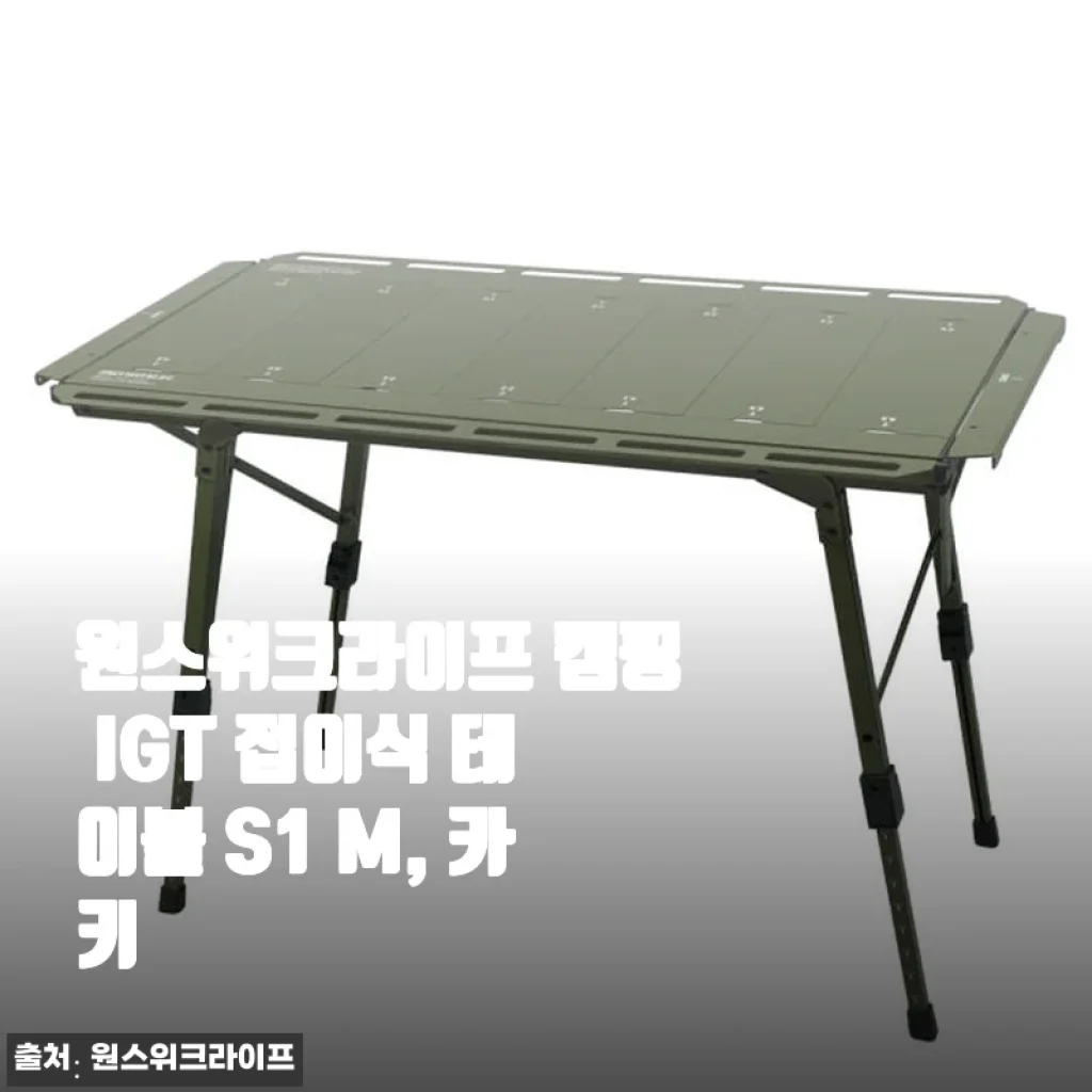 원스위크라이프 캠핑 IGT 접이식 테이블 S1 M, 카키 사용후기