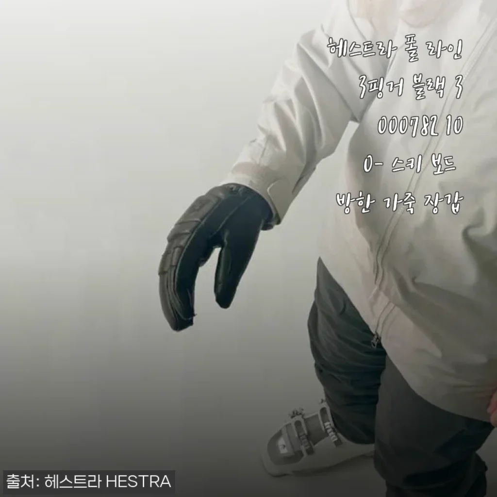 헤스트라 폴 라인 3핑거 블랙 3000782 100 스키 보드 방한 가죽 장갑 사용 후기