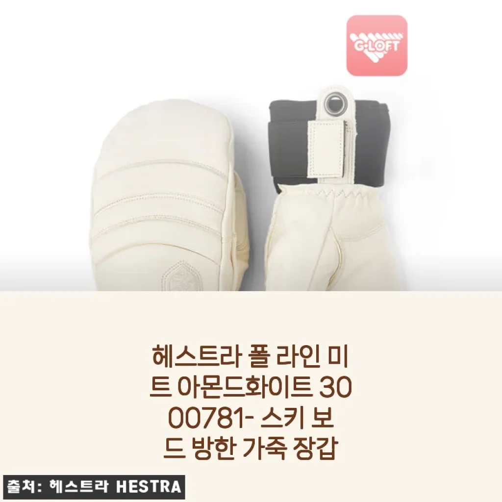 헤스트라 폴 라인 미트 아몬드화이트 3000781 사용후기: 스키 보드 방한 가죽 장갑
