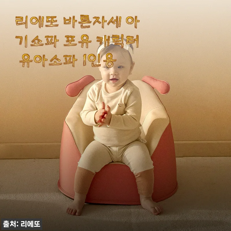 리에또 바른자세 아기쇼파 포유 캐릭터 유아소파 1인용 사용후기