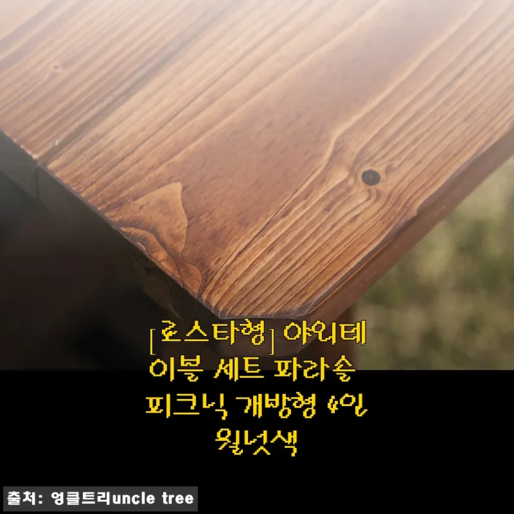 로스타형 야외테이블 세트 파라솔 피크닉 개방형 4인월넛색 사용 후기