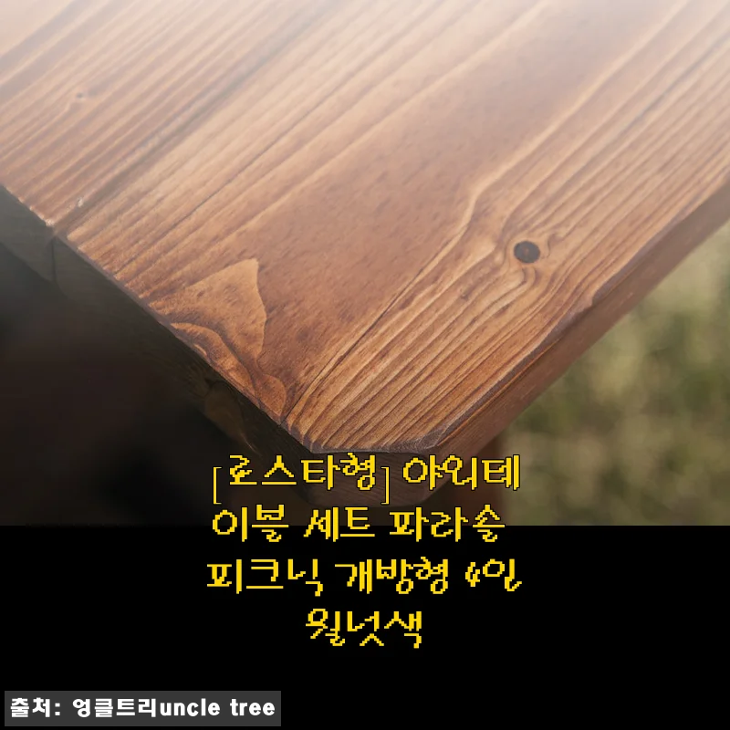 로스타형 야외테이블 세트 파라솔 피크닉 개방형 4인월넛색 사용 후기