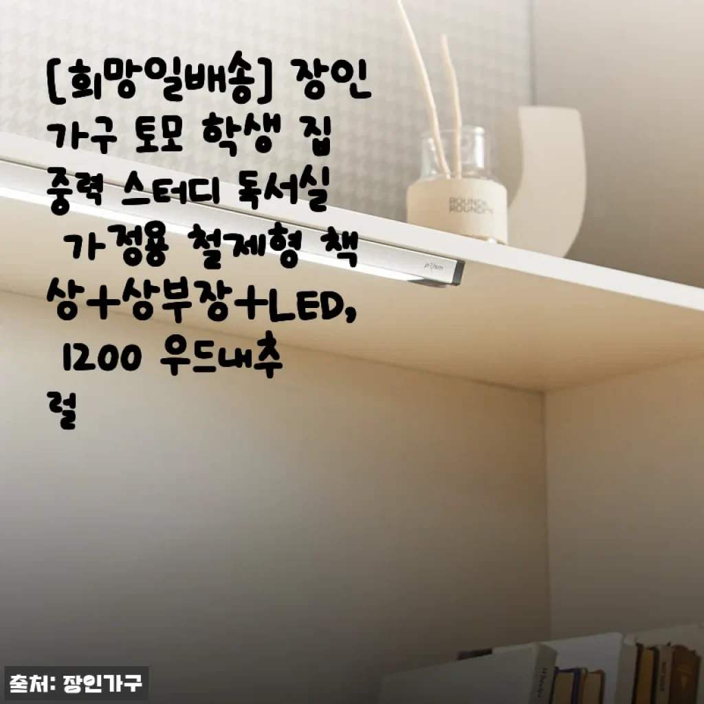 장인가구 토모 학생 집중력 스터디 독서실 가정용 철제형 책상+상부장+LED 사용후기