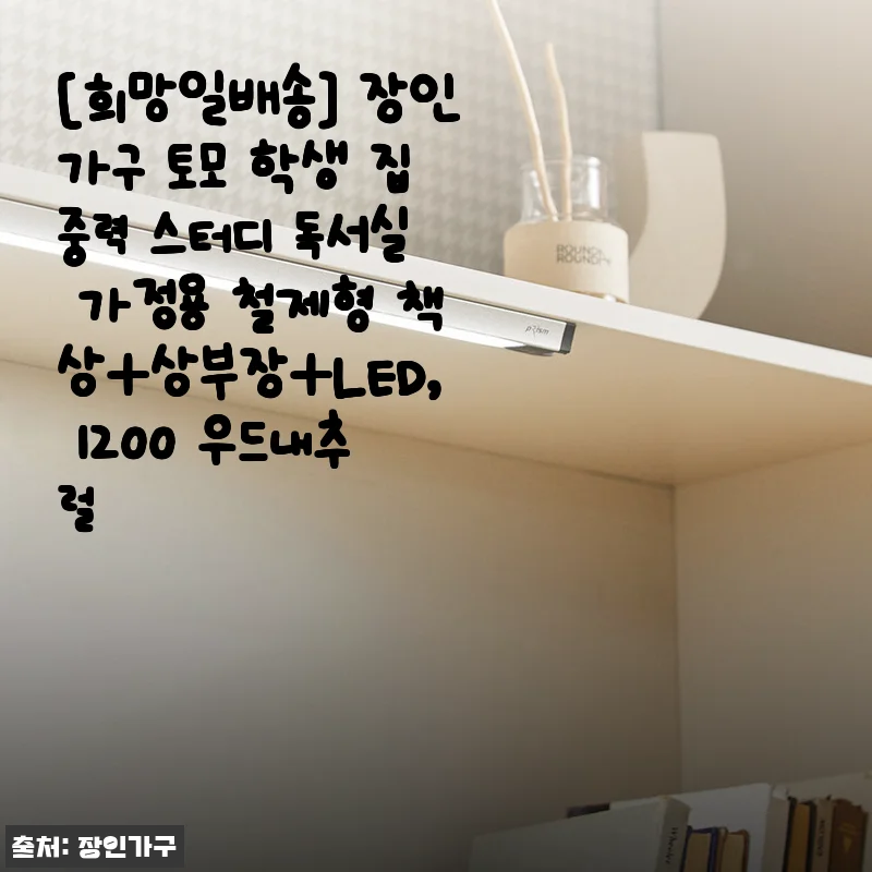 장인가구 토모 학생 집중력 스터디 독서실 가정용 철제형 책상+상부장+LED 사용후기