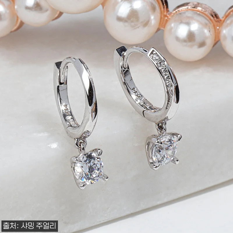 3부 다이아 귀걸이 천연 GIA F 관련 이미지 3