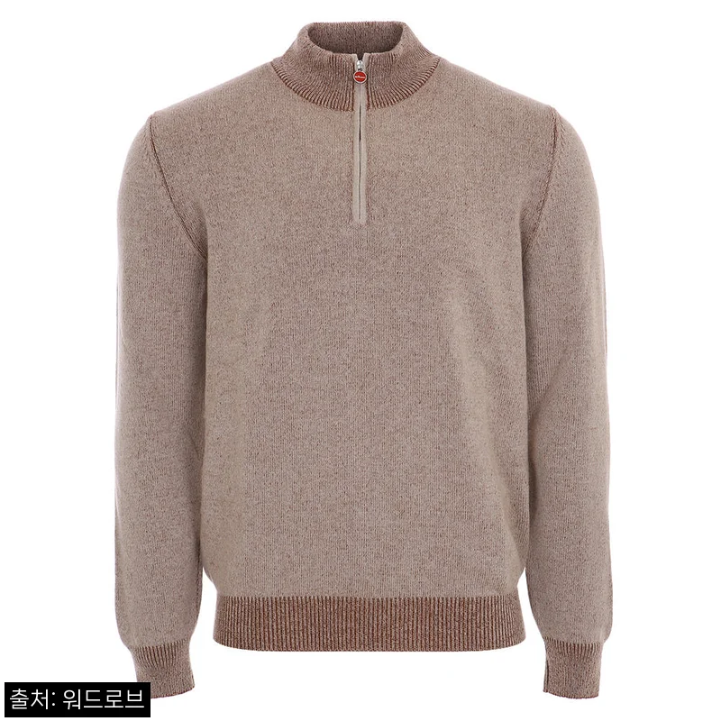 [워드로브] 키톤 UK1483 BEIGE 캐시미어 블랜드 하프집업 베이지 니트, 17% 할인으로 만나는 프리미엄 선택