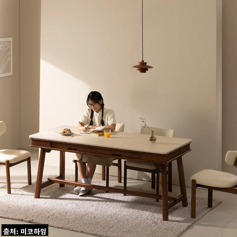 미코하임 비너스 1800 월넛 식탁, 서랍 수납까지 챙긴 6인 사각 세라믹 테이블 체크후기