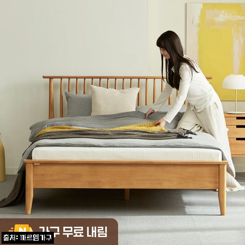 까르엠가구 마티니 침대 프레임 매트리스 세트 킹사이즈, 원목 평상형 침대 구매 전 꼭 본 후기