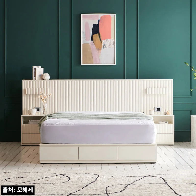 브릿지 신혼 부부 호텔 수납형 도장 침대 프레임 Q/K공용, 화사한 침실을 위한 구매 전 사용후기 체크