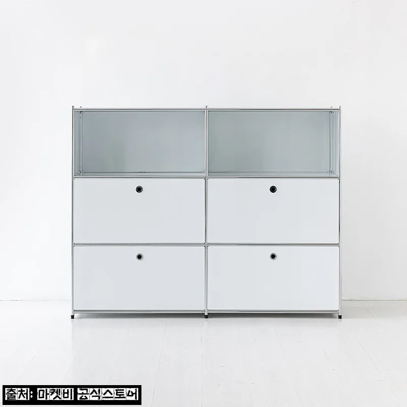 마켓비 심플리 2x3 수납장 4문 BC133 퓨어화이트, 152cm 와이드 수납가구 할인 체크 후기